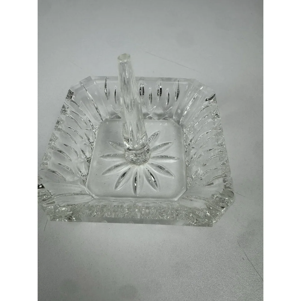 Vtg‎ MCM Crystal Ring Holder Trinket Dish Jewelry Vanity Catchall